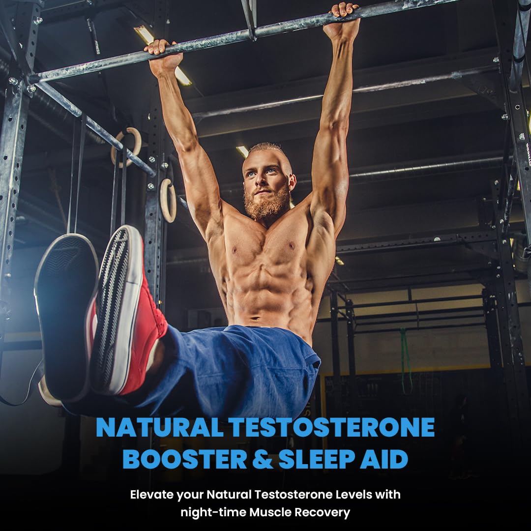 Naturyz Triple Strength ZMA Plus, 5-in-1 Muscle Strength & Nightime Recovery Support Supplement with 450 mg Magnesium Aspartate, Tribulus, Zinc, B6, Black Pepper for Men & Women - 50 Tablets