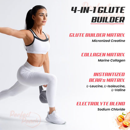 NATURYZ Perfect Peach 4-in-1 GLUTE BUILDER | Micronized Creatine Monohydrate for Women | Booty Gain Collagen | Vegan BCAA 2:1:1 | Electrolytes | Increase Lean Muscle Mass Gain â€“ 100g (Peach Flavour)