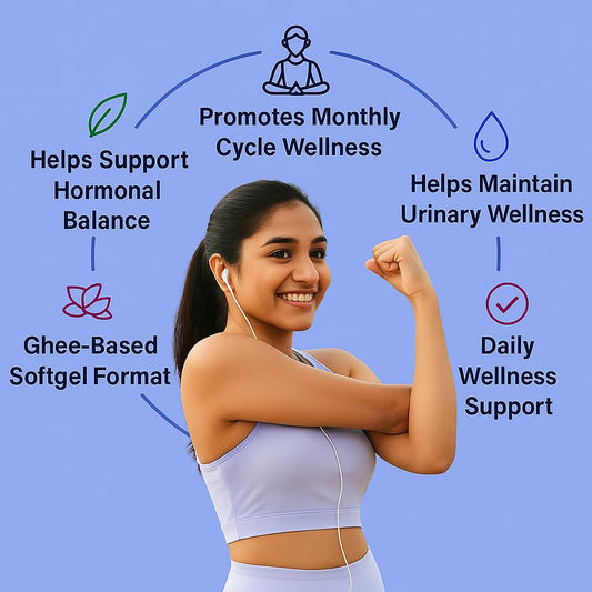 BBETTER GynoUrja Womenâ€™s Wellness | Ayurvedic Shatavari Softgels for Hormonal Balance, Menstrual Cycle & Urinary Health | Natural Supplement â€“ 60 Softgels