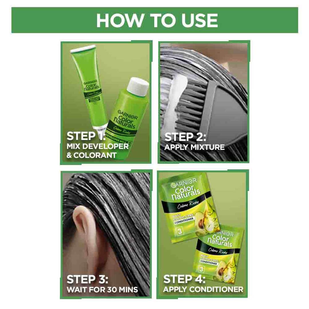 Garnier Color Naturals CrÃ¨me hair color, Shade 1 Natural Black, 70ml + 60g