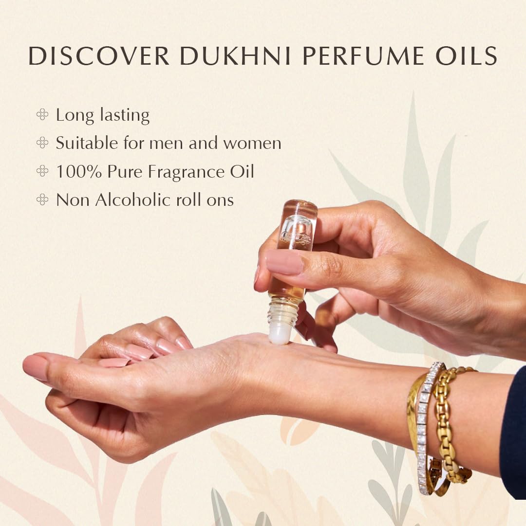 Jasmine Attar Oil by Dukhni | Arabic perfume oils for men and women | 100% pure ittar roll on, oud oil, woody oudh perfume | Eid, Ramadan, Umrah Gifts & Vegan Islamic Fragrances