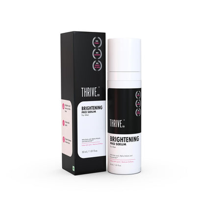 ThriveCo Brightening Pro Serum for Men | Kojic acid, Vitamin C & Diacnemideâ„¢ | Skin Brightening, Acne Control & Boosts Hydration | Fades dark spots & Reducess Dullness | For All Skin Types | 30ml