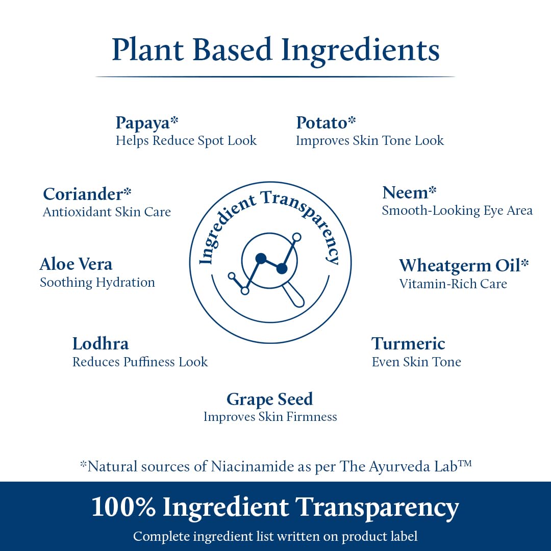 Blue Nectar Under Eye Cream for Dark Circles for Men | Natural Niacinamide Cream from Papaya & Potato | Effective for Wrinkles, Fine Lines & Puffiness (19 Herbs,15gm)