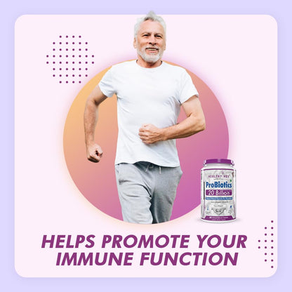 HealthyHey Nutrition Probiotic 20 Billion Cfu Supplement with Delayed - Release Capsules for Temperature Stable, Digestion, and Immune Health - (60 Capsules)