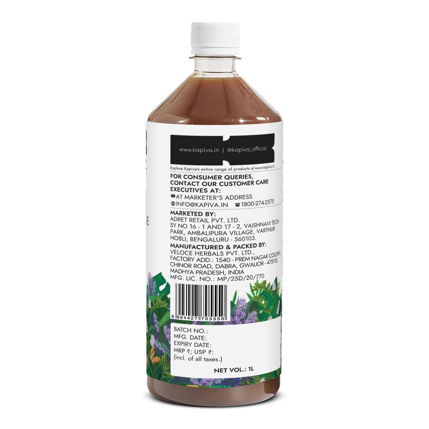 Kapiva Her Foods Shatavari Balance â€“ 1L | Supports Hormonal Balance & Healthy Cycles | 100% Ayurvedic, Natural & Non-Hormonal Womenâ€™s Wellness Drink | Her Care Juice
