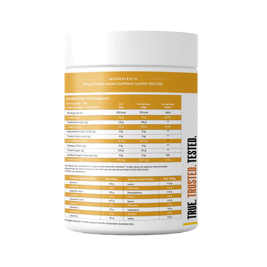 NATURALTEIN Whey Protein Isolate â€“ 300 g | Unflavoured & Natural | 27 g Protein per 30 g Serving | No Artificial Sweeteners | No Adulteration | Fast-Digesting & Light Nutrition