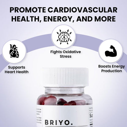 Briyo Highly absorbable CoQ10 100 mg Plus Omega-3 with Natural Form of Lycopene and Selenium, Heart Health Supplement (90 softgels)