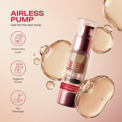 Spinz BB Skin Tint Face Serum Infused with Niacinamide | Instantly Brightens & Evens Skin Tone | Reduces Dark Spots & Pigmentation | Lightweight, Non-Sticky Glow |30ml
