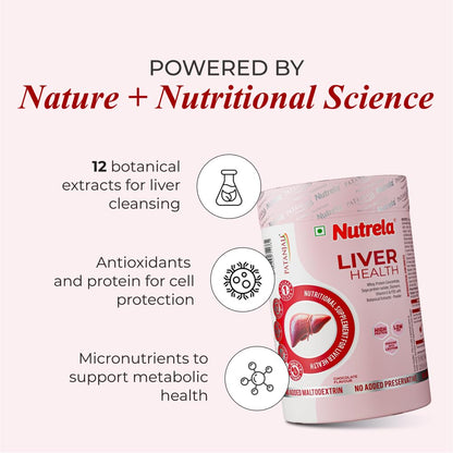 Nutrela Liver Health | High-Protein Nutritional Supplement for Liver Detox & Repair | Botanical Extracts & 21 Micronutrients â€“ 400g
