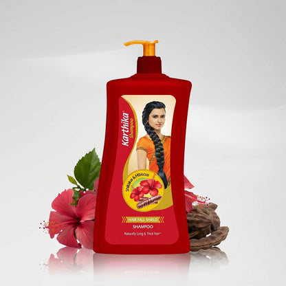 Karthika Hairfall Shield Shampoo with Shikakai & Hibiscus â€“ 1L | Herbal Anti-Hairfall Shampoo for Strong & Healthy Hair | Natural Care for Men & Women
