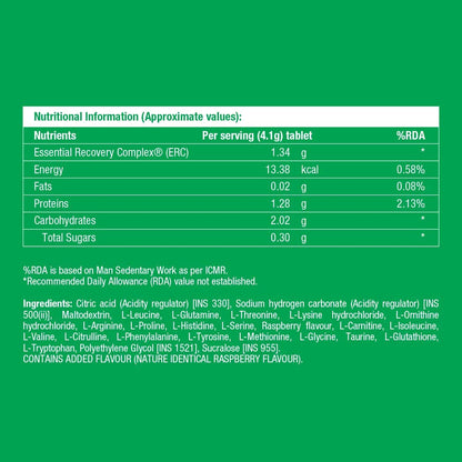 Fast&Up Recover - Essential Amino Acids (20 Effervescent Tablets - Raspberry Flavour) - Post Workout Supplement for Muscle Recovery
