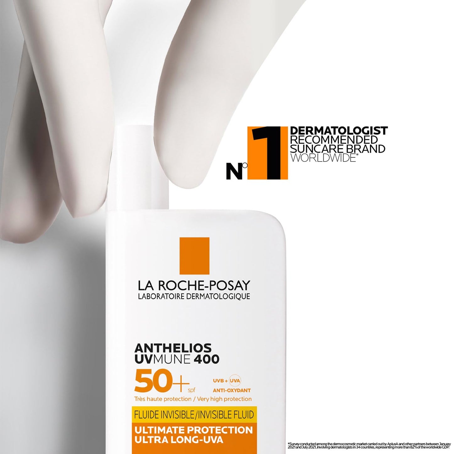 La Roche-Posay Anthelios Sunscreen UVMUNE400 Invisible Fluid SPF50 PA++++ Broad Spectrum UV Protection, Ultra-Lightweight, Non-Perfumed, for Sensitive Skin, 50 ml