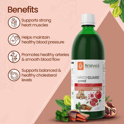 Krishna's Hridyguard Juice â€“ Enriched With 11 herbs - Herbal Extract Drink for Daily Wellness - 1000 ml