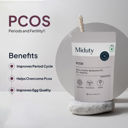 Miduty by Palak Notes PCOS Powder Myo Inositol and D Chiro Inositol PCOD, PCOS Women Support, Menstrual Cycle and Irregular Periods - 150g