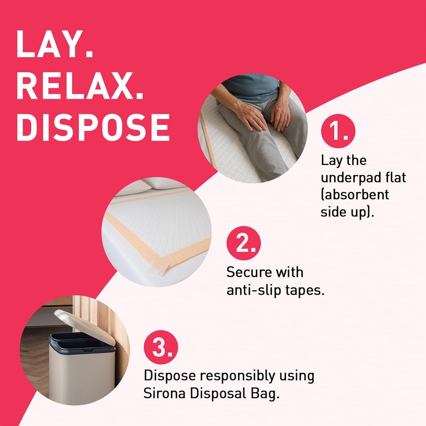 Sirona Disposable Under Pants for Women - Pack of 10 (Large) | Soft & Leakproof Bed Protection with Anti-Slip Tapes | for Heavy Periods & Post Surgery Care