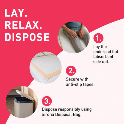 Sirona Disposable Under Pants for Women - Pack of 10 (Large) | Soft & Leakproof Bed Protection with Anti-Slip Tapes | for Heavy Periods & Post Surgery Care