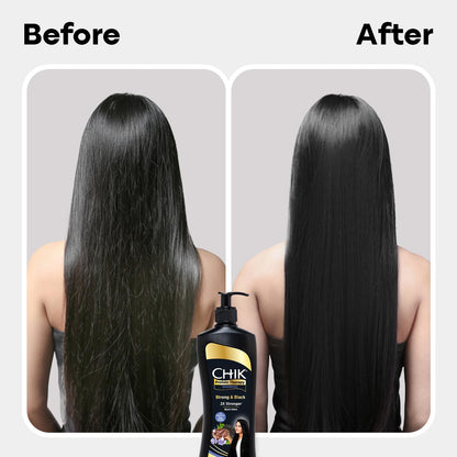 Chik Protein Therapy Shampoo| For Strong & Black Hair | With The Goodness Of Black Tea, and Flax Seeds | 340ml