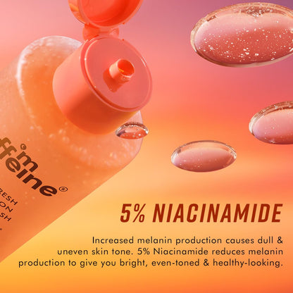 mCaffeine 5% Niacinamide, 3-in-1 Perfume Body Wash - Odour Control, & Long Lasting Musky Fragrance | Brightens & Even Tones Skin | For Men & Women (250 ml)