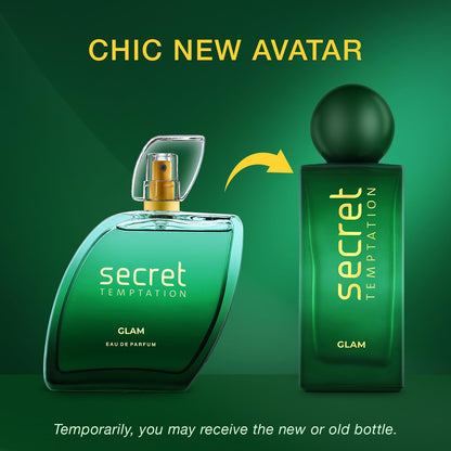 Secret Temptation Glam Perfume for Women, 100ml | Premium Perfume with Long-Lasting Scent | Elegant & Classy Fragrance |Gift for Women