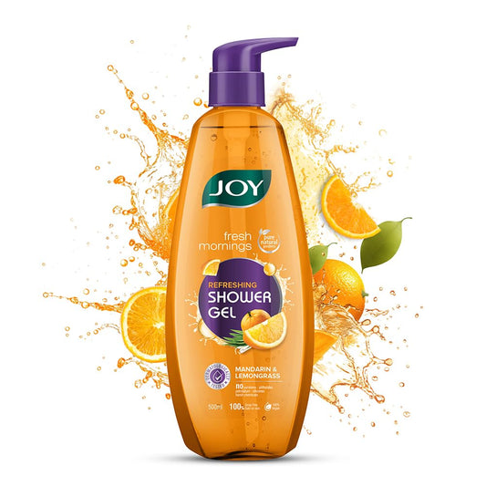 Joy Mandarin & Lemongrass Shower Gel Body Wash (500 ml) | With Vitamin C for Acne Control & Lemongrass for Fighting Body Odour |100% Vegan Shower Gel For All Skin Types | Paraben Free