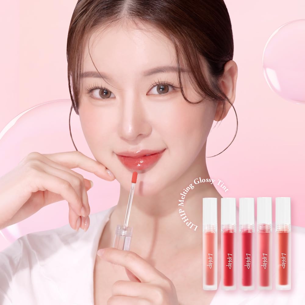 Liphip Glossy Lip Tint (L23 Womenâ€™s Era) High Shine Non-Sticky Tint Lip Gloss, Long Lasting Hydrating Lip Stain Gloss Finish, Korean Lip Tint (3g, Rose Red)