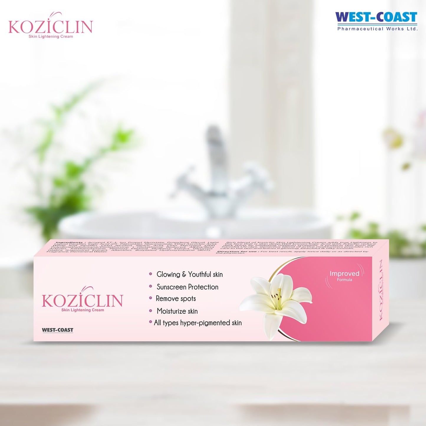 Koziclin Kojic Acid, Arbutin, Vitamin C, Glutathione & Niacinamide Skin Whitening & Lightening Cream| Brightening Face Cream for Glowing Skin, Removes Dark Spots, Tan & Pigmentation | Lightweight For Men & Women - 15 Gm