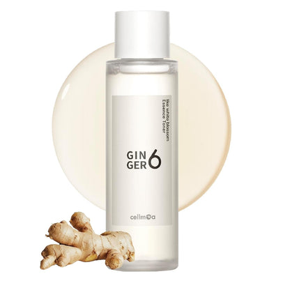 GINGER6 White Blossom Essence Toner 150ml | Tightens Pores & Minimizes Pores | 86% Ginger Water | Brightening & Anti-Aging | Niacinamide, Peptides & Hyaluronic Acid | Deep Hydration Care | Vegan