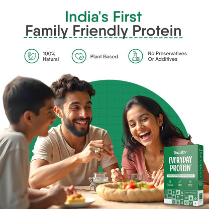 TruNativ Everyday Plant Protein 13.5g Protein | Soy, Pea & Brown Rice Protein | Keto Friendly | Family Nutrition | Vegan | Cookable Protein | Cook-Bake-Blend | Add to your Daily Meals | 400g