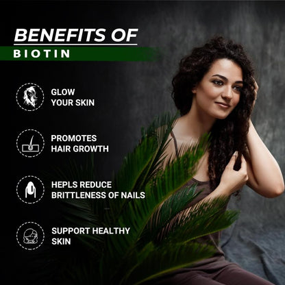 Divya Himalayan Biotin 10,000 MCG | Hair, Skin & Nail Support | 60 Vegan Capsules | High Potency | Non-GMO, Gluten-Free
