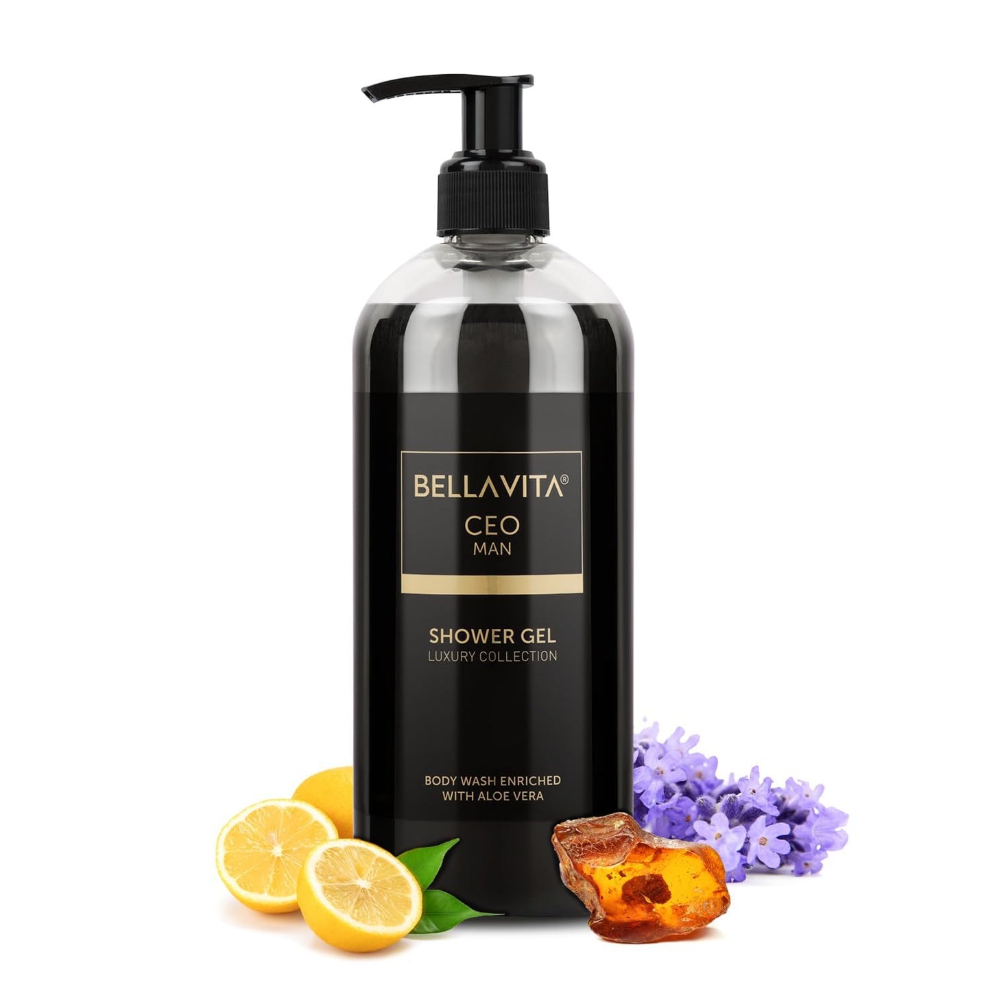 Bella Vita Luxury CEO MAN Body Wash Shower Gel for Men |Men's Bodywash 500ml | Deep Cleansing, Hydrating, Moisturising with Aloe Vera Extract & Charcoal Powder| Suitable for All Skin Types