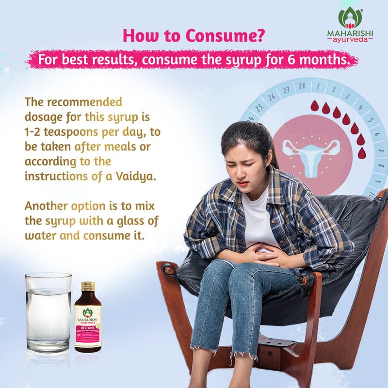 Maharishi Ayurveda Restone Syrup - Natural Supplement for Women with 15+ Herbs | Ideal for Women's Health and Wellness | Synergistic Combination of Time-tested Herbs - 200 ml