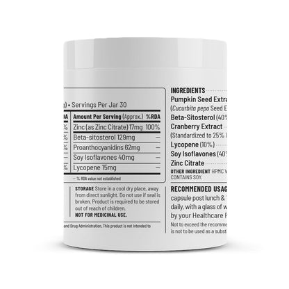 Unived Prostate Health with Beta-sitosterol, & Pumpkin Seed Extract | Helps Reduce Night time Bathroom Trips, Supports Better Bladder Emptying & Healthy Prostate Function | 60 Vegan Capsules