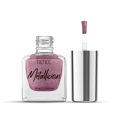 RENEE Metallicious Nail Paint- Orchid Spell, Quick Drying, Metallic Finish, Long Lasting, Chip resisting Formula with High Shine & Full Coverage, Acetone & Paraben Free, 10 Ml
