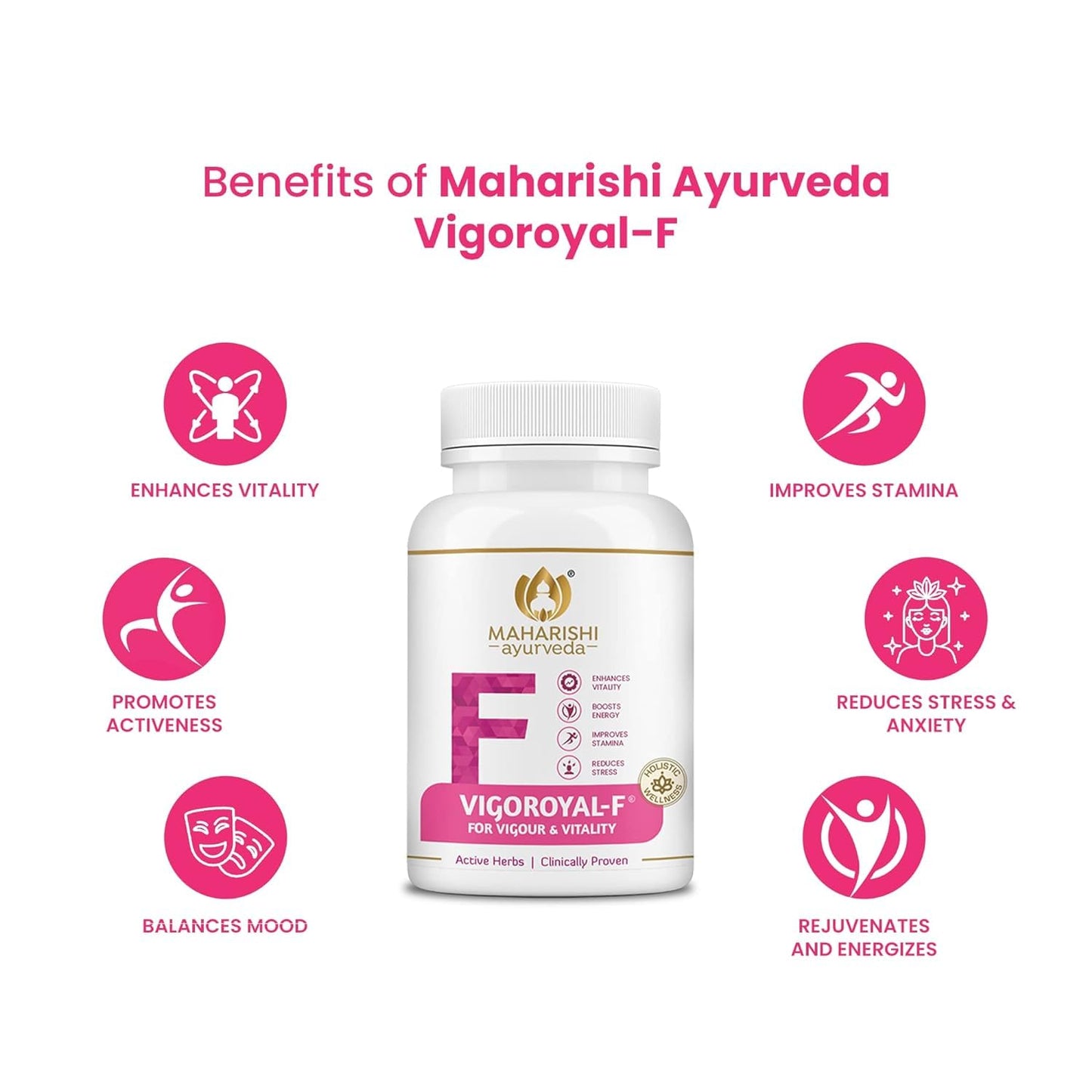 Maharishi Ayurveda Vigoroyal F - Ayurvedic Revitaliser for Women | Supports Reproductive Health| Made with Time-tested Herbs | 60 Tablets