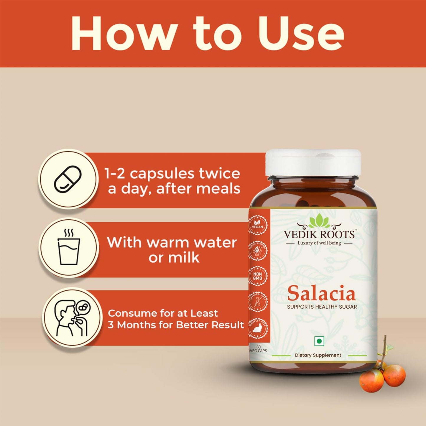 Salacia Oblonga Capsules â€“ 60 Capsules | Supports Healthy Blood Pressure & Cholesterol Levels | 100% Natural Salacia Extracts | Plant-Based Ingredients