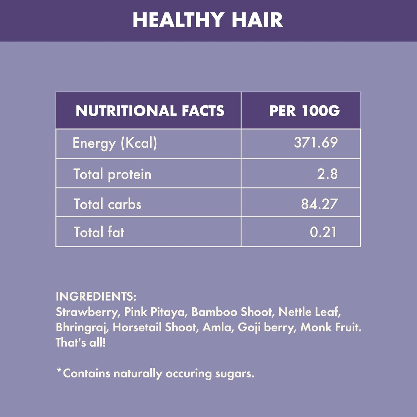 Cosmix Healthy Hair | For Healthy Scalp & Hair | Biotin Booster | Superfood Blend With Berries, Amla & Bamboo Shoot | 60G - 40 Servings | No Preservatives No Added Sugar | Plant Based, Powder