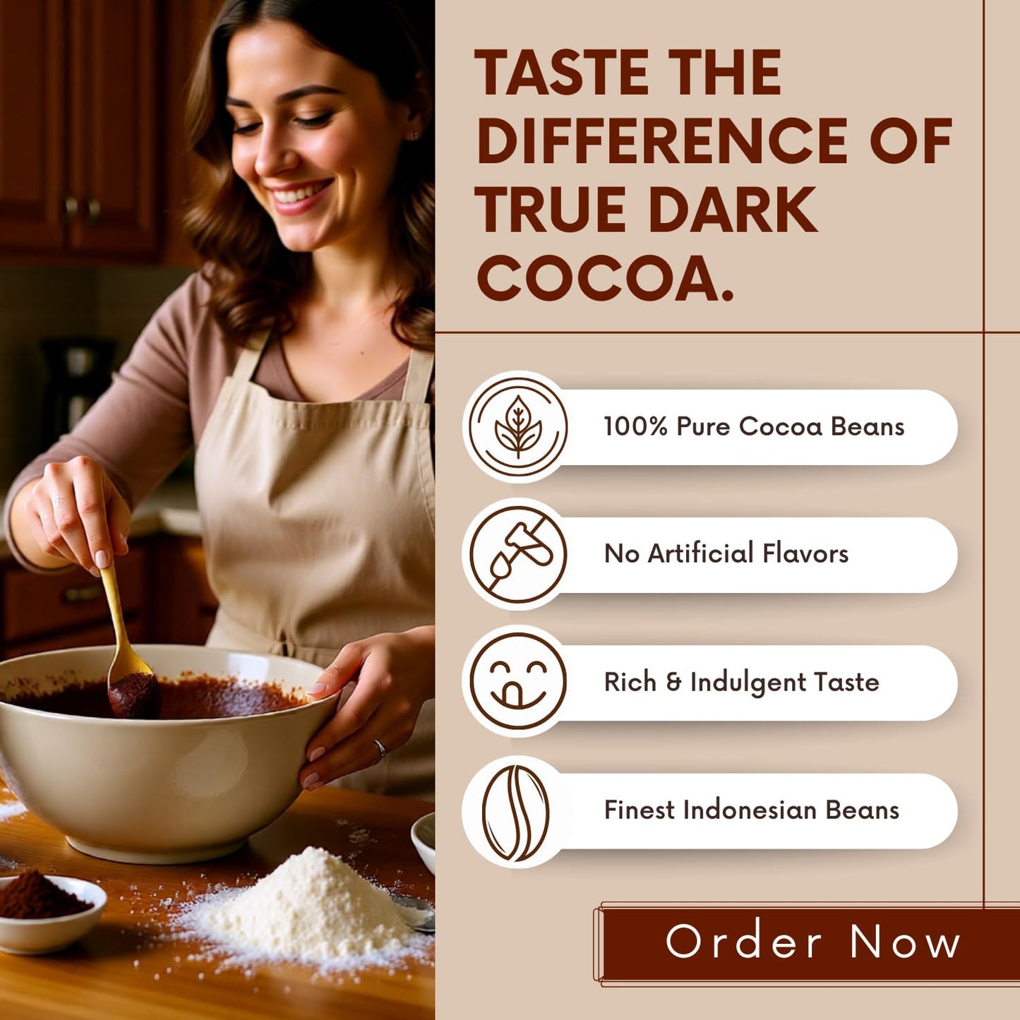 Bliss of Earth Naturally Organic Dark Cocoa Powder 1kg for Chocolate Cake Making & Chocolate Hot Milk Shake, Unsweetened