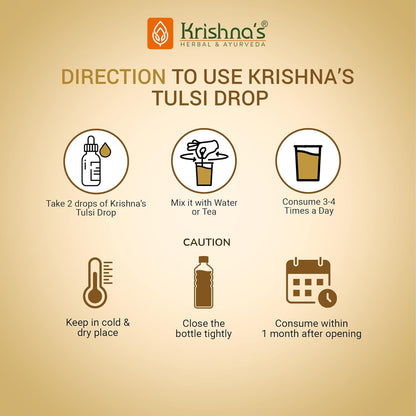 Krishna's Tulsi Drops 30 ml of 5 Rare Tulsi Drop for Natural Immunity Boosting | Nimbu Tulsi, Daulal Tulsi, No Preservatives | Tulsi Drops for immunity | Panch Tulsi Drop