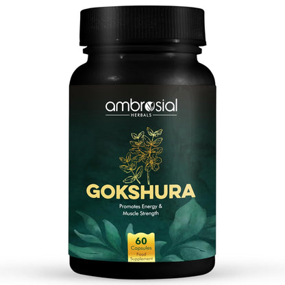 Ambrosial Gokshura Tablets | Tribulus Terrestris High Strength Gokshura 500 mg EACH Capsule | Supports Immunity & Healthy Urinary Tract (Pack of 1-60 Capsules)
