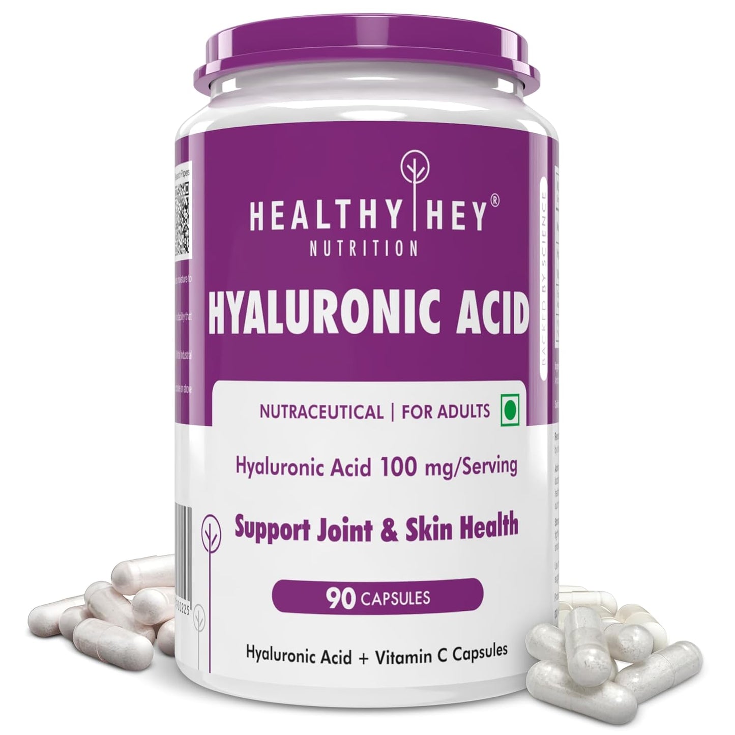 HealthyHey Nutrition Hyaluronic Acid 2X Plus Veg Capsules -90 Count