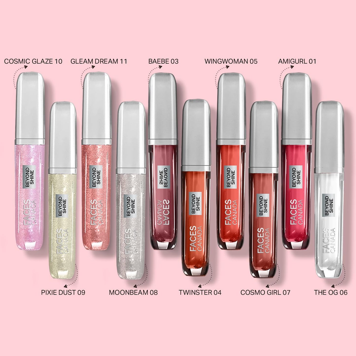 FACESCANADA Faces Canada Beyond Shine Lip Gloss - Wingwomen 05, 3Ml | Lightweight Non-Sticky Luxurious Texture For Glossy Lips | Instant Shine | Fuller, Supple & Plump Lips | 24Hr Hydration