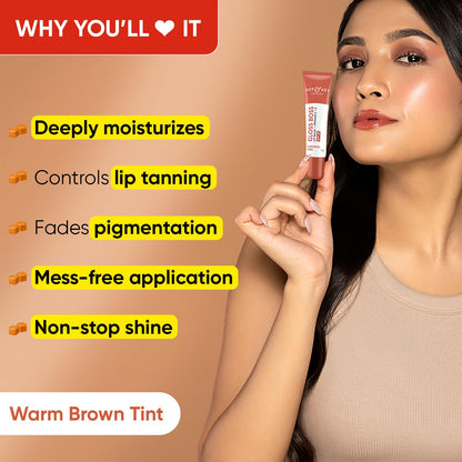 DOT & KEY Salted Caramel Tinted Lip Balm (12Gm) | with Spf 50 | Lightweight & Non Sticky | Lip Balm for Women for Soft Smooth & Sun Protected Lips | Fades Lip Pigmentation |Deeply Moisturizes Dry Lips