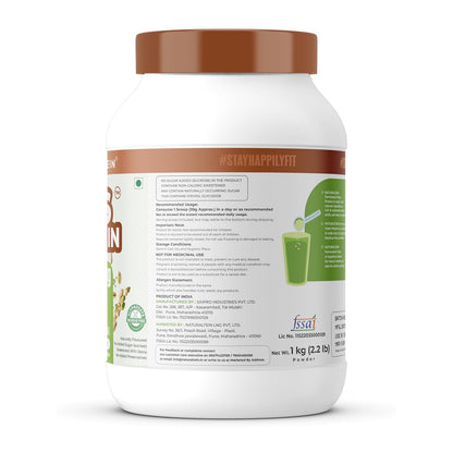 Naturaltein YES Protein 1kg | Fermented Yeast Vegan Protein Powder |Pista Kulfi Flavour| 25 g Protein | No Added Sugar | Naturally Sweetened | Digestive Enzymes | Heavy Metal Tested | 28 Servings