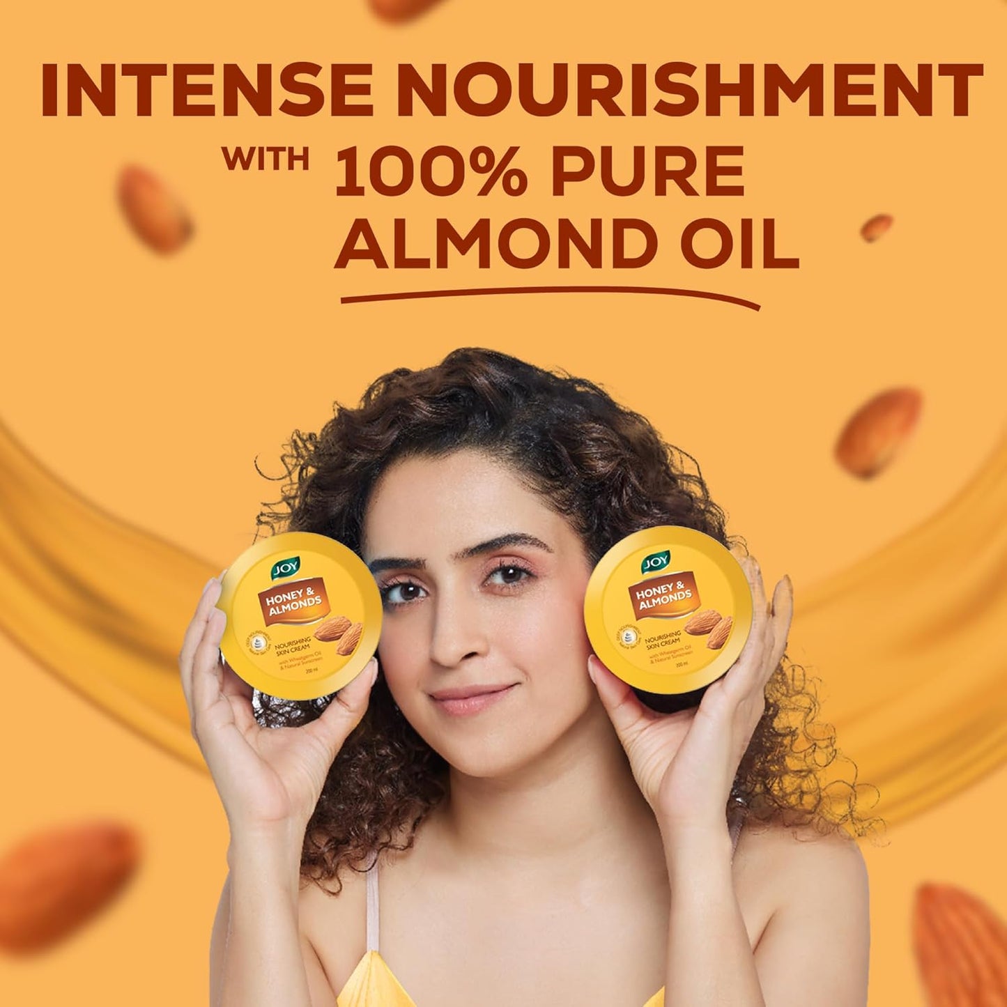 Joy Honey & Almonds Deep Nourishing Moisturizer for Dry Skin | Cold Cream for Face, Hands & Body | Contains Natural Sunscreen for Glowing Skin | Retains Natural Moisture Balance, 200ml
