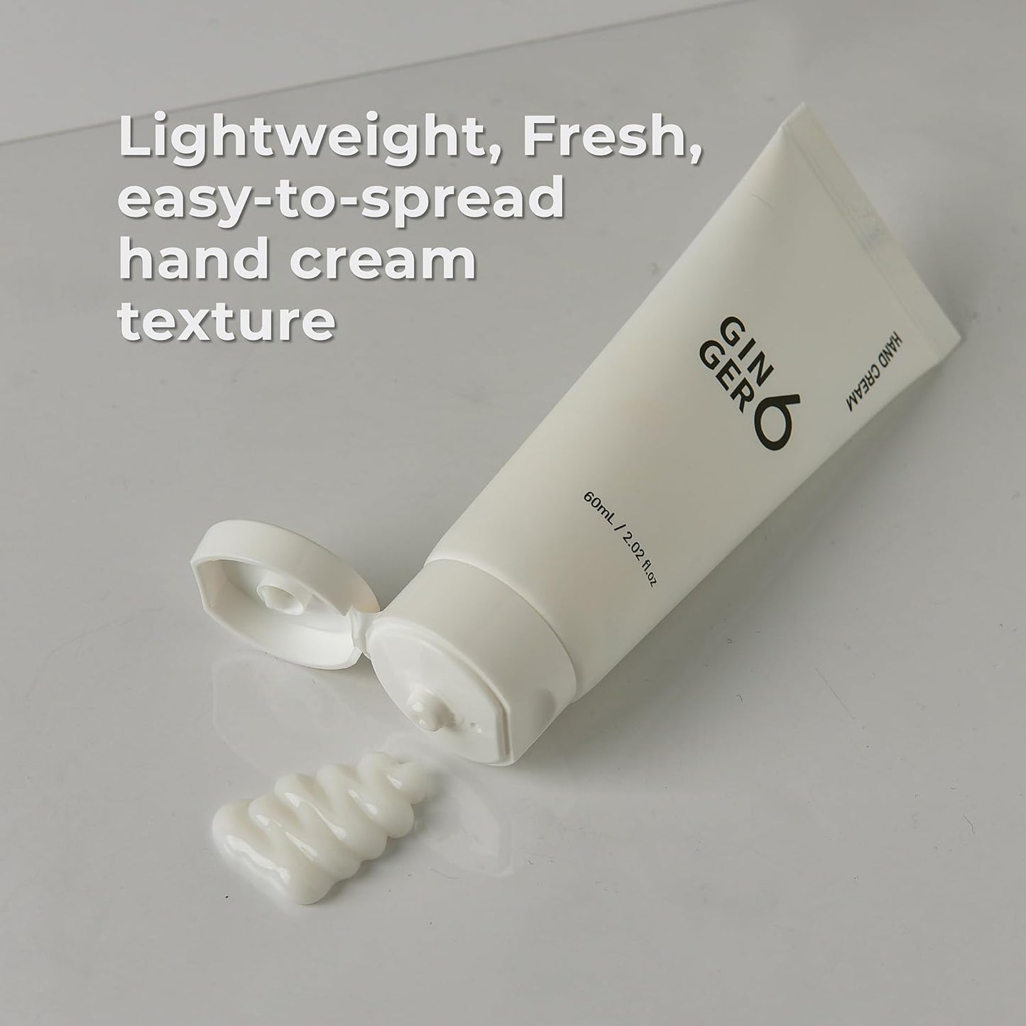 GINGER6 Hand Cream 60ml | 67.6% Ginger Extract Water | Shea Butter & 8 Natural Oils | 8 Hyaluronic Acids Moisturizing | Peptide & Mineral Complex | EWG Green Grade | Green Forest Scent Hydrating Care