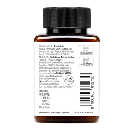 WOW Life Science Omega-3 Fish Oil 1300 Mg Triple Strength 550Mg Epa 350Mg Dha,Burpless,Mercury Free,Ideal For Keto Diet,1 Count