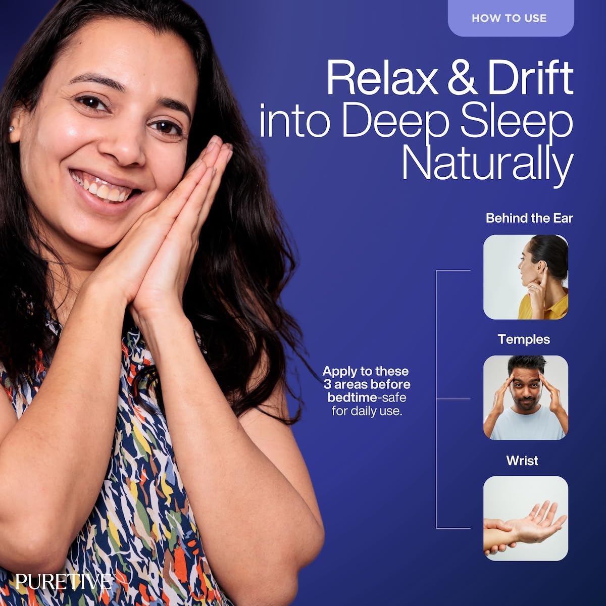 PURETIVE Sound Sleep Roll-On | Targeted Sleep Aid for Restful Nights | 100% Pure Essential Oils | Reduces Insomnia, Snoring & Restless Sleep | Calms Bedtime Anxiety, Promotes Relaxation & Regulates Sleep | 10ml (Pack of 1)