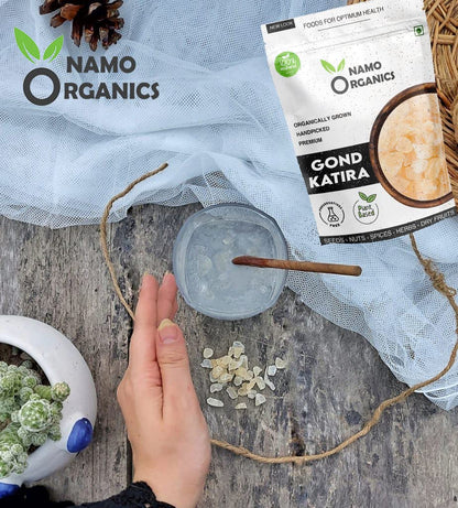 Namo Organics - Gond Katira Pure - 400 Gm (Edible Gum) - Almond Gum Badam Pisin