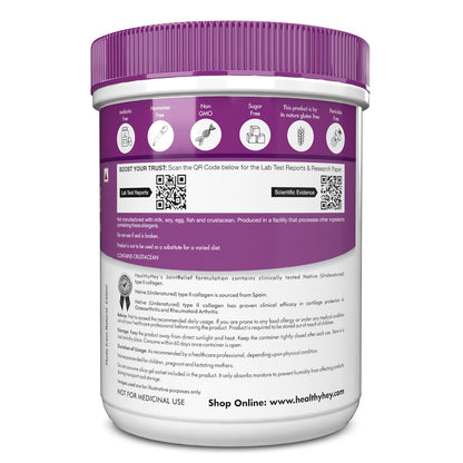 HealthyHey Nutrition Jointrelief Collagen Peptide Powder Type 1, 2 & 3 (Hydrolysed) With Glucosamine, Chondroitin, Msm- Support Joint And Cartilage Health - 200G (Orange)