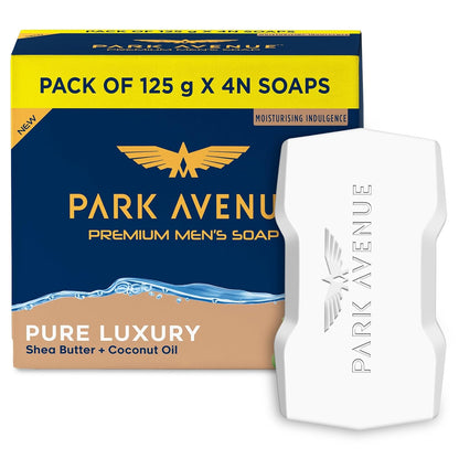 Park Avenue Premium Menâ€™s Soaps for Bath â€“ Pure Luxury | 125g (Pack of 4) | Enriched with Shea Butter & Coconut Oil | Grade 1 Soap | For All Skin Types